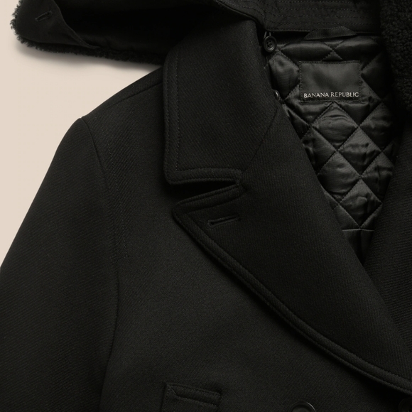 COPY - Gorgeous Italian Melton Peacoat with Sherling Collar - Picture 5 of 10